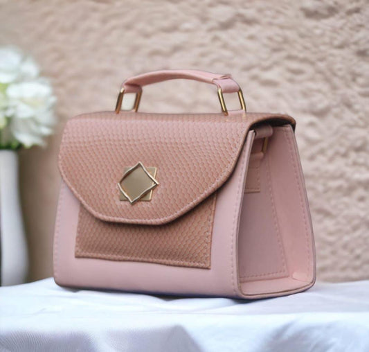 Women's PU Leather Stylish Top Handle Hand Bag